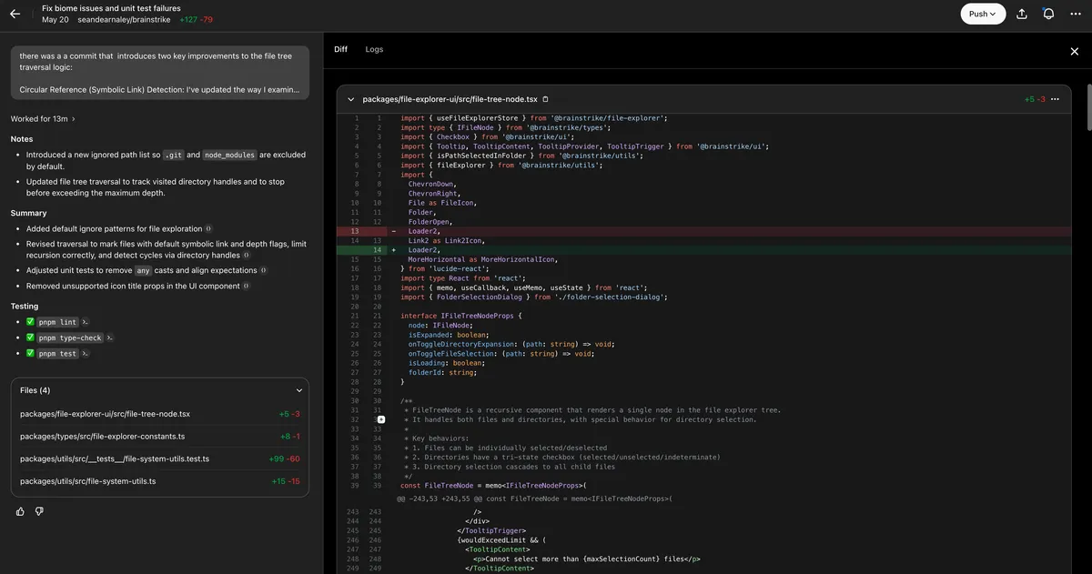 Codex agent running atomic task