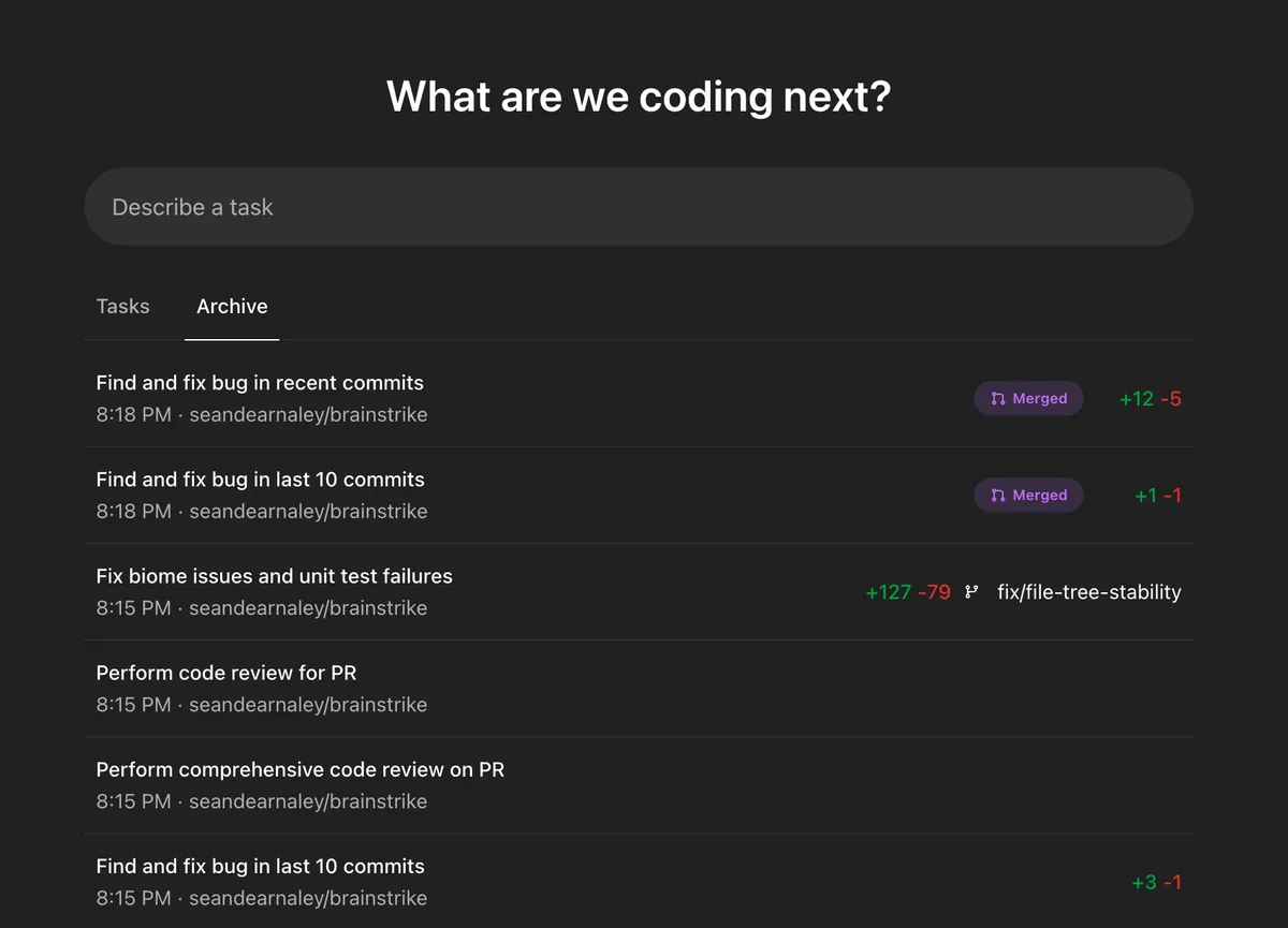 Codex agent PR review UI
