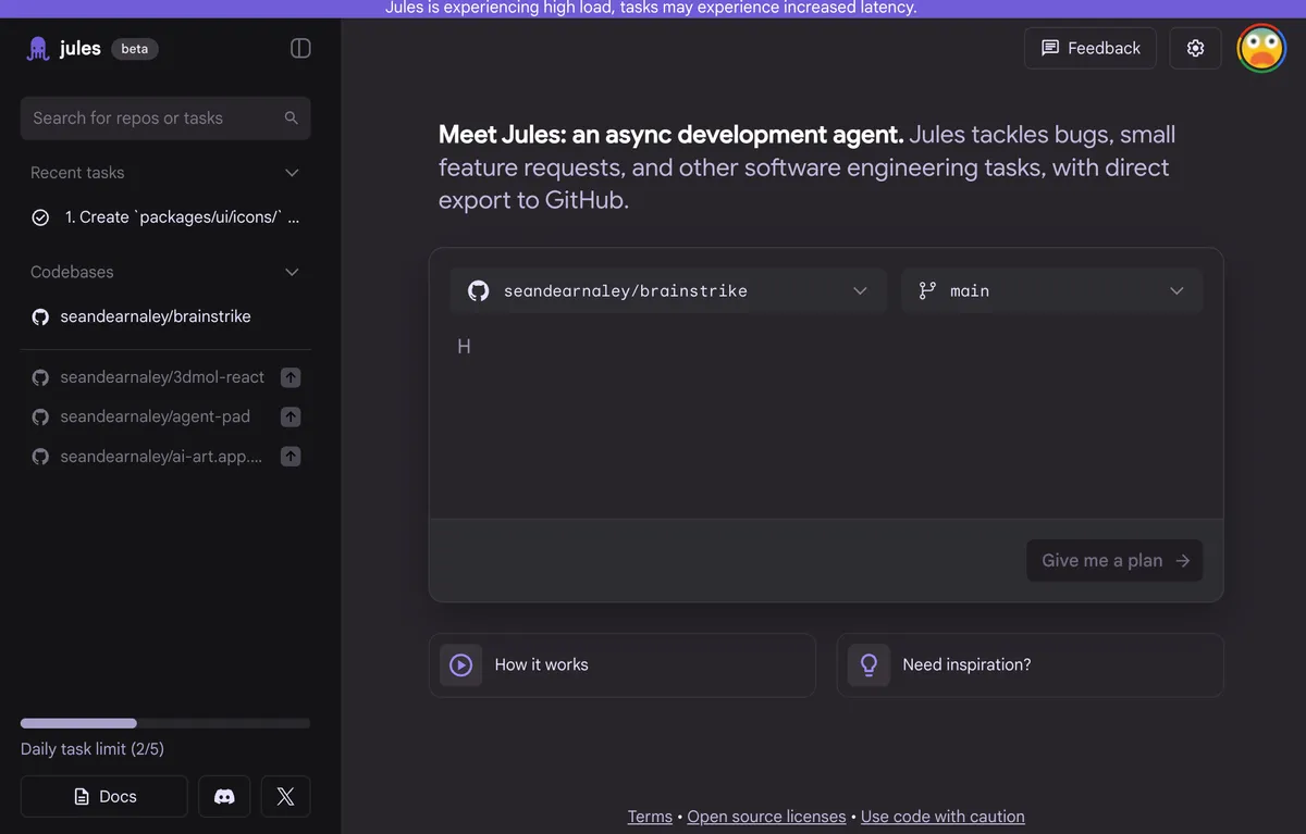 Jules agent task planning